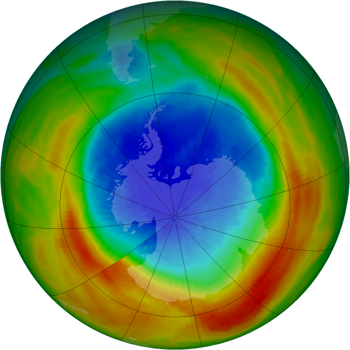 Antarctic ozone map for 12 October 1988